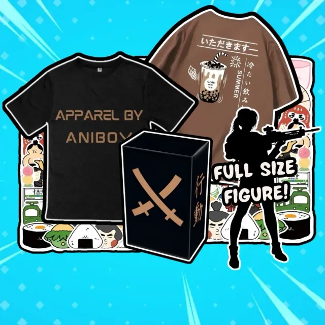 Anibox 1 FIGURE & T-SHIRT BOX animepakke med t-skjorte